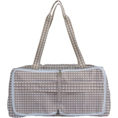 Gingham Check Plaid Fabric Pattern Grey Multi Function Bag by HermanTelo