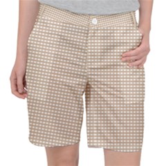 Gingham Check Plaid Fabric Pattern Grey Pocket Shorts by HermanTelo