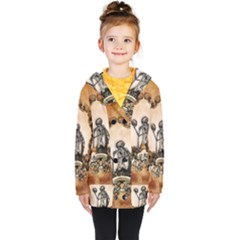 Awesome Skeleton With Skulls Kids  Double Breasted Button Coat by FantasyWorld7