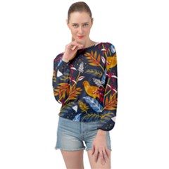 Colorful Birds In Nature Banded Bottom Chiffon Top by Sobalvarro