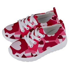 Pink Hearts Pattern Love Shape Kids  Lightweight Sports Shoes by Bajindul