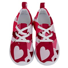 Pink Hearts Pattern Love Shape Running Shoes by Bajindul