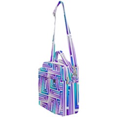 Geometric Metallic Aqua Purple Crossbody Day Bag by HermanTelo