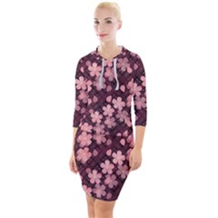 Cherry Blossoms Japanese Quarter Sleeve Hood Bodycon Dress by HermanTelo