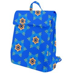 Pattern Backgrounds Blue Star Flap Top Backpack by HermanTelo