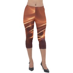 Light Rays Aurora Lightweight Velour Capri Leggings  by HermanTelo