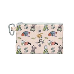 Funny Cats Canvas Cosmetic Bag (small) by Sobalvarro