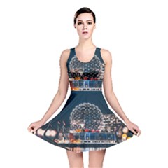 Silver Dome Reversible Skater Dress by Pakrebo