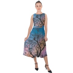 Low Angle Photography Of Bare Tree Midi Tie-back Chiffon Dress by Pakrebo