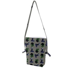 Gothic Girl Rose Grey Pattern Folding Shoulder Bag by snowwhitegirl