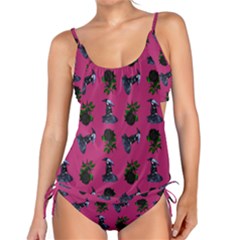 Gothic Girl Rose Pink Pattern Tankini Set by snowwhitegirl