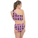 Gothic Girl Rose Light Pink Pattern Spliced Up Two Piece Swimsuit View2