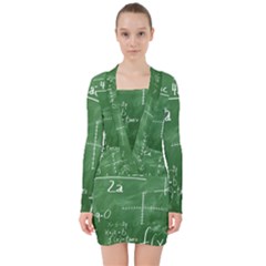 Mathematics Green V-neck Bodycon Long Sleeve Dress by snowwhitegirl