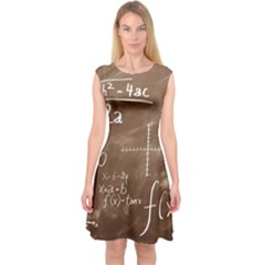 Mathematics Brown Capsleeve Midi Dress by snowwhitegirl