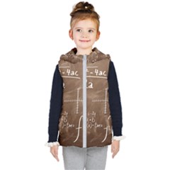 Mathematics Brown Kids  Hooded Puffer Vest by snowwhitegirl