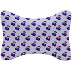 Retro Blue Cherries Seat Head Rest Cushion by snowwhitegirl