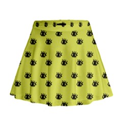 Yellow Eyes Mini Flare Skirt by snowwhitegirl