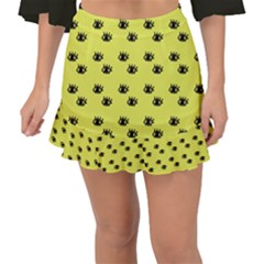 Yellow Eyes Fishtail Mini Chiffon Skirt by snowwhitegirl