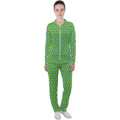 Pattern Green Casual Jacket And Pants Set by Mariart