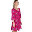 Pink Pattern Squares Velour Kimono Dress View3