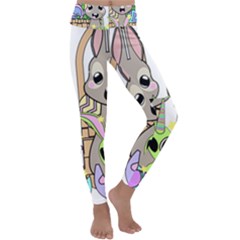 Graphic Kawaii Bunnies Kids  Lightweight Velour Classic Yoga Leggings by Sudhe