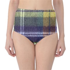 Yellow Plaid Flannel Classic High-waist Bikini Bottoms by snowwhitegirl