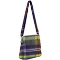 Yellow Plaid Flannel Zipper Messenger Bag View1