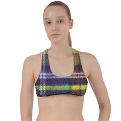 Yellow Plaid Flannel Criss Cross Racerback Sports Bra by snowwhitegirl