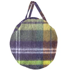 Yellow Plaid Flannel Giant Round Zipper Tote by snowwhitegirl