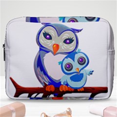 Owl Mother Owl Baby Owl Nature Make Up Pouch (large) by Sudhe