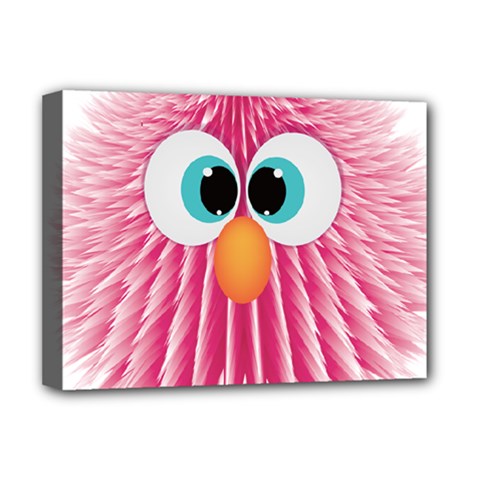 Bird Fluffy Animal Cute Feather Pink Deluxe Canvas 16  X 12  (stretched)  by Sudhe