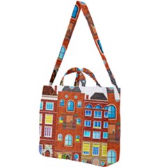 Town Buildings Old Brick Building Square Shoulder Tote Bag by Sudhe