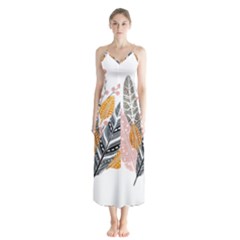 Feather Feathers Button Up Chiffon Maxi Dress by Sudhe