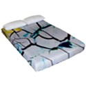 White And Multicolored Illustration Fitted Sheet (Queen Size) View2