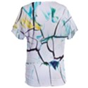 White And Multicolored Illustration Women s Oversized Tee View2