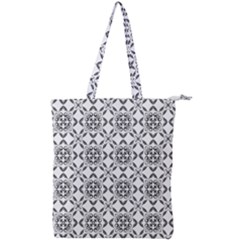 Black And White Patterned Backgroun Double Zip Up Tote Bag by designsbyamerianna