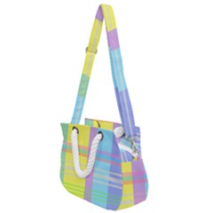 Easter Background Easter Plaid Rope Handles Shoulder Strap Bag by Simbadda