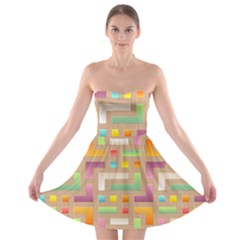 Abstract Background Colorful Strapless Bra Top Dress by Simbadda