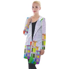 City Modern Business Skyscrapers Hooded Pocket Cardigan by Simbadda