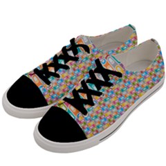 Seamless Pattern Background Abstract Men s Low Top Canvas Sneakers by Simbadda