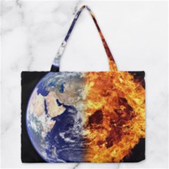 Earth World Globe Universe Space Zipper Medium Tote Bag by Simbadda