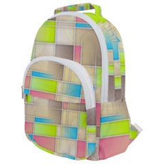 Background Abstract Grid Rounded Multi Pocket Backpack by Simbadda