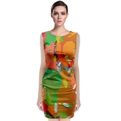 Background Colorful Abstract Classic Sleeveless Midi Dress by Simbadda