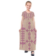 Background Non Seamless Pattern Kids  Short Sleeve Maxi Dress by Simbadda