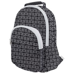 Pattern Background Black And White Rounded Multi Pocket Backpack by Simbadda