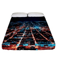 Aerial Shot Of Buildings Fitted Sheet (california King Size) by Simbadda