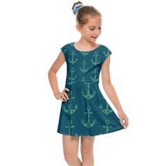 Mermaid Anchors Kids  Cap Sleeve Dress by VeataAtticus