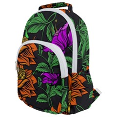 Floral Background Drawing Rounded Multi Pocket Backpack by Simbadda