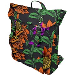 Floral Background Drawing Buckle Up Backpack by Simbadda