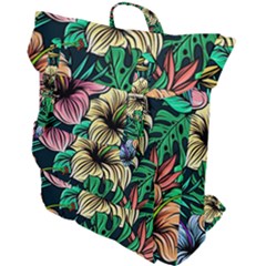 Hibiscus Flower Plant Tropical Buckle Up Backpack by Simbadda